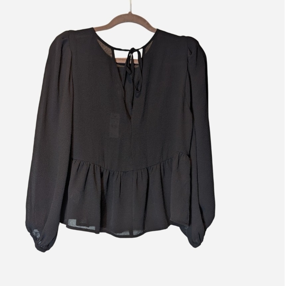 Express Black Peplum Blouse - Picture 4 of 12